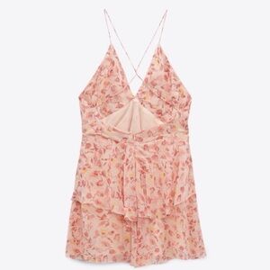 Zara Pink Floral Mini Dress
